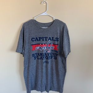 🎉HP🎉New XL Washington Capitals CCM Gray Stanley Cup Playoffs Tee Shirt